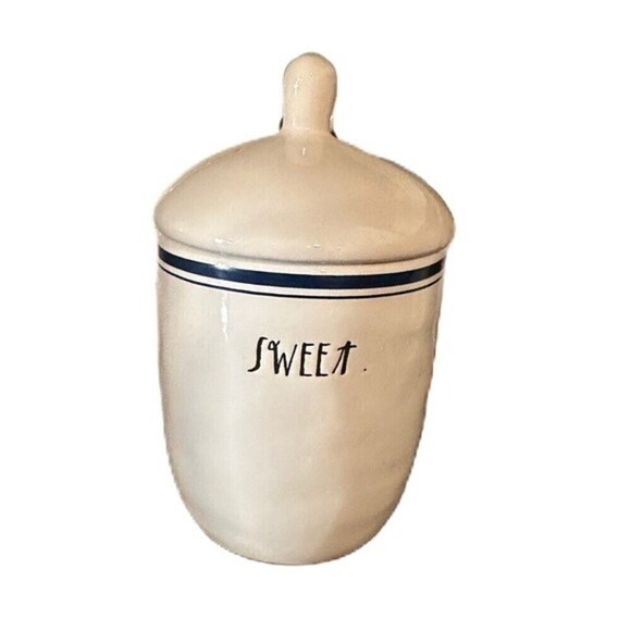 Rae Dunn Blue‎ Line Sweet Sugar Jar with Lid & Pour Creamer - Picture 10 of 16